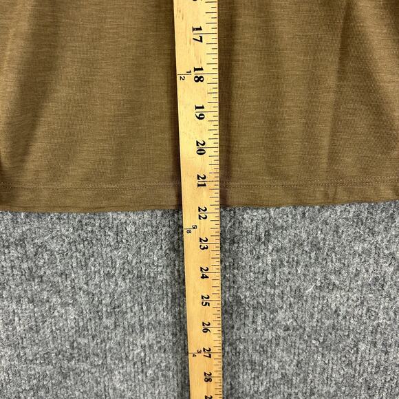 Reformation Top Small Harriet Knit Henley in Cookie Brown Casual Minimalist - Picture 9 of 11